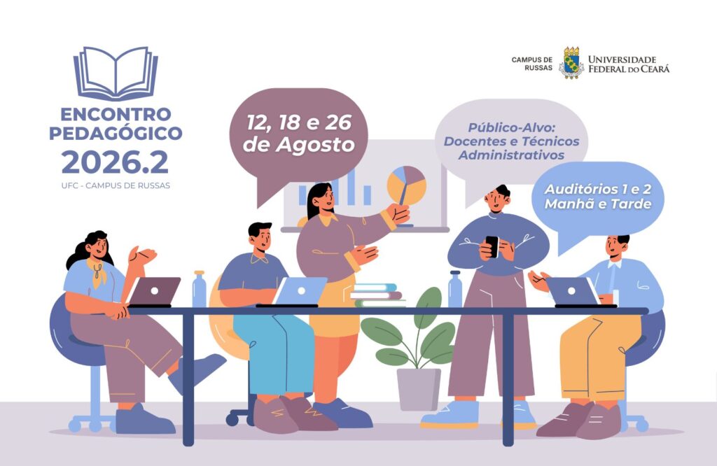 Encontro Pedagógico do semestre 2026.2 acontecerá dias 12, 18 e 26 de agosto de 2026.